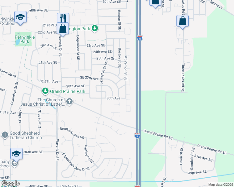 map of restaurants, bars, coffee shops, grocery stores, and more near 2856 Boston Street Southeast in Albany
