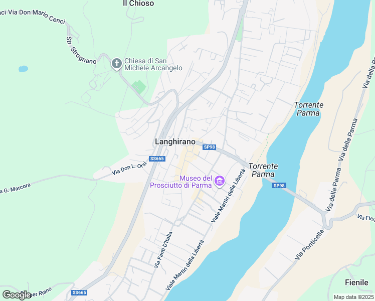 map of restaurants, bars, coffee shops, grocery stores, and more near Vicolo del Giardino in Langhirano
