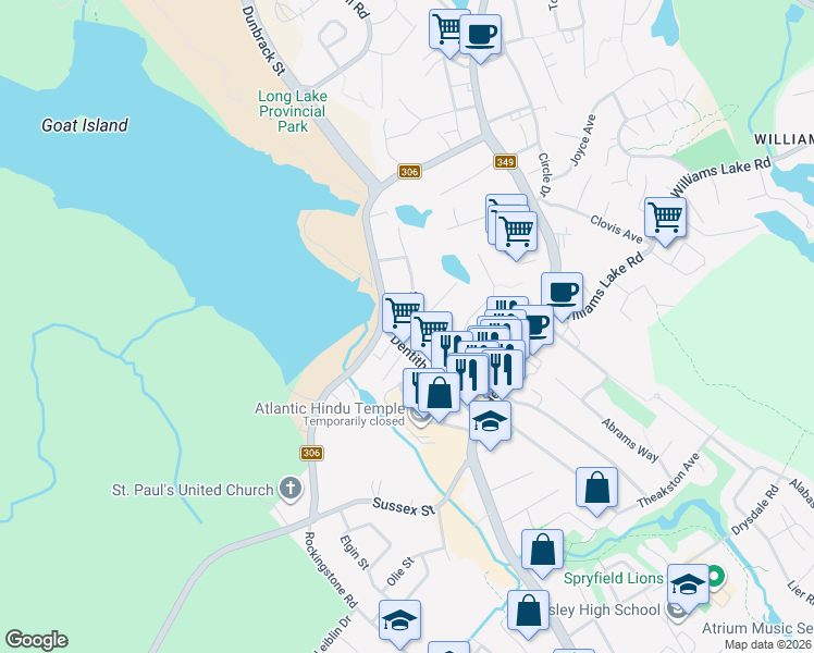 map of restaurants, bars, coffee shops, grocery stores, and more near 4 Lewis Street in Halifax