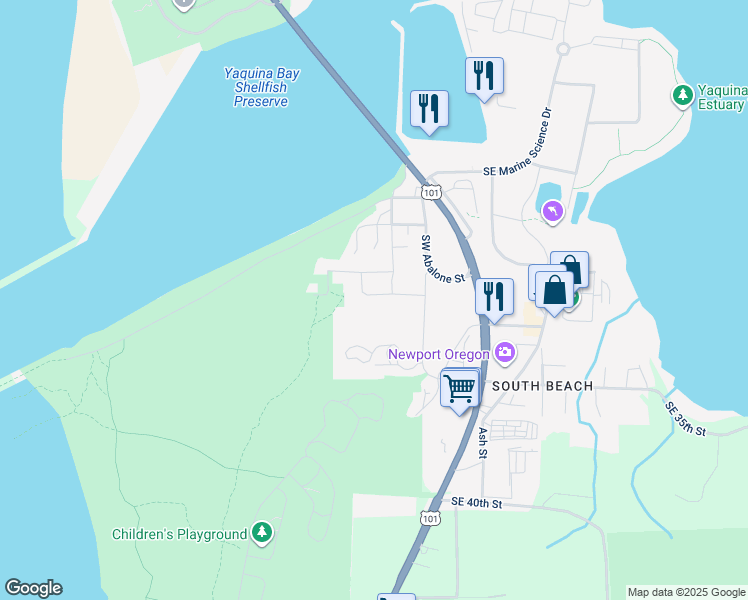 map of restaurants, bars, coffee shops, grocery stores, and more near 217 Southwest 29th Street in Newport