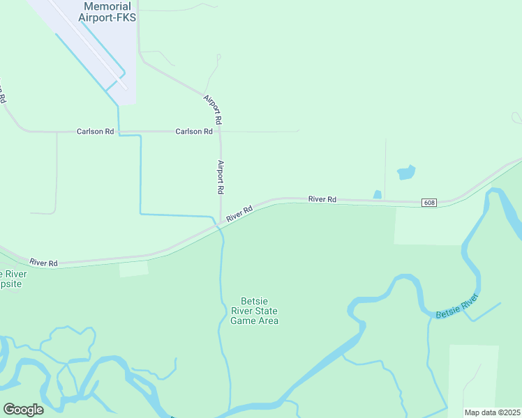 map of restaurants, bars, coffee shops, grocery stores, and more near Betsie Valley Trailway in Frankfort