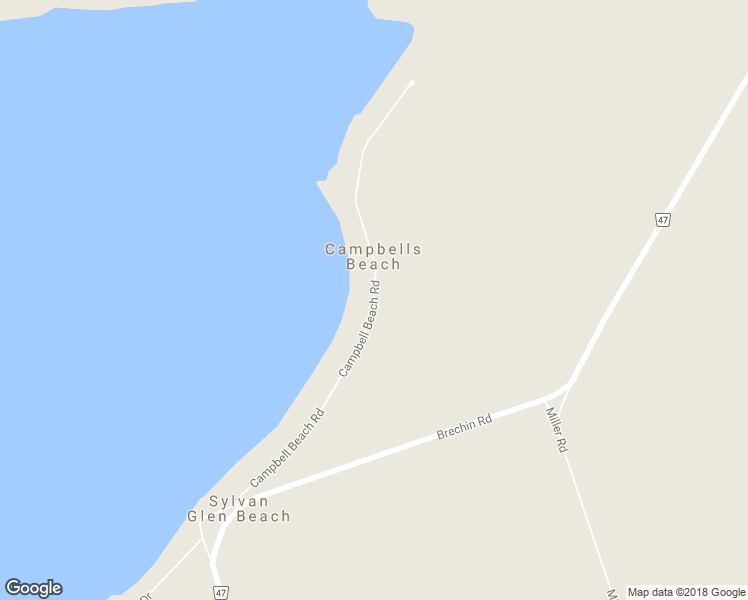 map of restaurants, bars, coffee shops, grocery stores, and more near Campbell Beach Road in Brechin