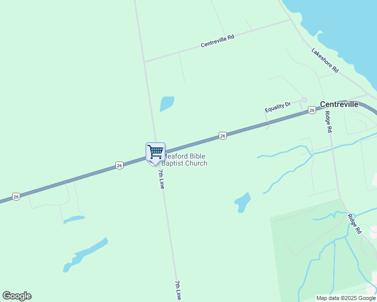 map of restaurants, bars, coffee shops, grocery stores, and more near 206020 Ontario 26 in Meaford
