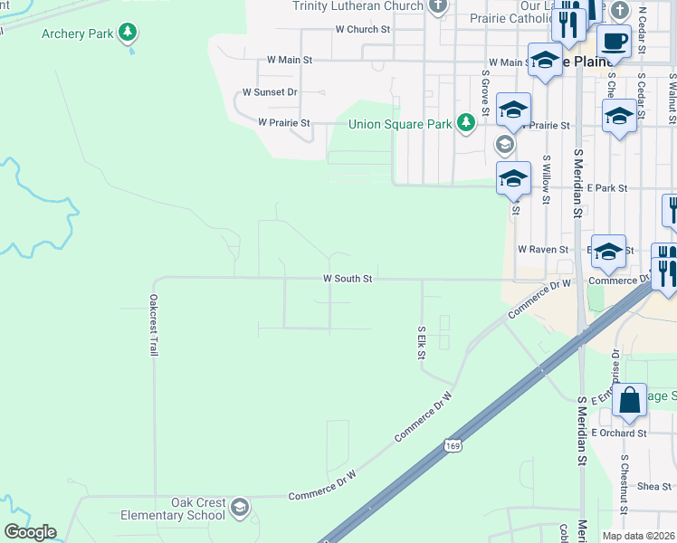 map of restaurants, bars, coffee shops, grocery stores, and more near 92 Oakwood Drive in Belle Plaine