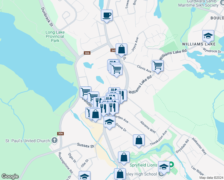 map of restaurants, bars, coffee shops, grocery stores, and more near 85 Feruz Crescent in Halifax