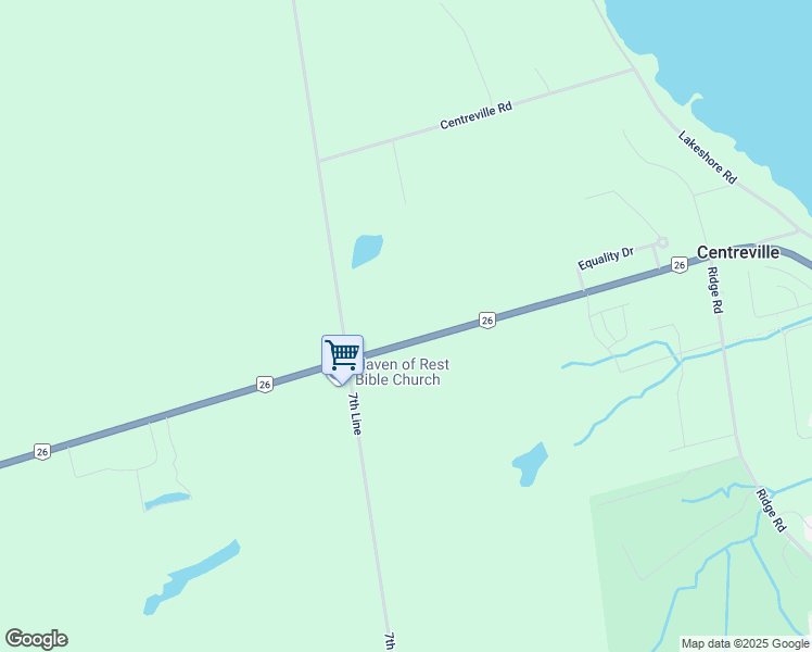 map of restaurants, bars, coffee shops, grocery stores, and more near 206021 Ontario 26 in Meaford