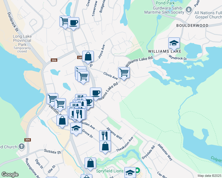 map of restaurants, bars, coffee shops, grocery stores, and more near 5 Yeadon Street in Halifax