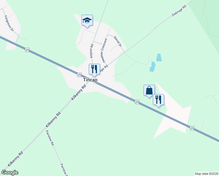 map of restaurants, bars, coffee shops, grocery stores, and more near 3097 County Road 29 in Leeds and Grenville United Counties
