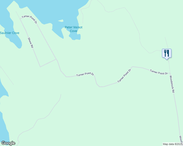 map of restaurants, bars, coffee shops, grocery stores, and more near Turner Point Drive in Lunenburg