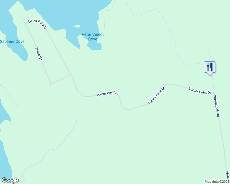 map of restaurants, bars, coffee shops, grocery stores, and more near Turner Point Drive in Lunenburg