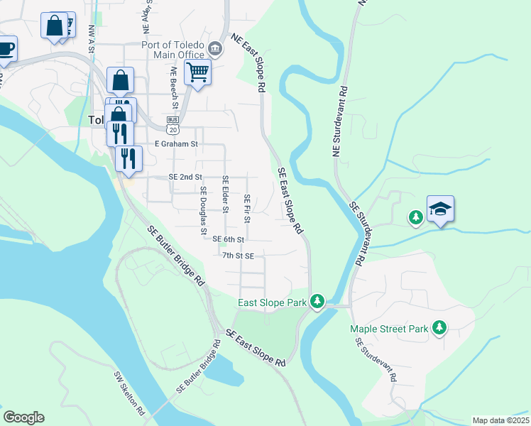 map of restaurants, bars, coffee shops, grocery stores, and more near East 4th Street in Toledo