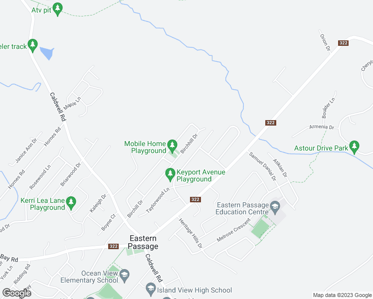 map of restaurants, bars, coffee shops, grocery stores, and more near 101 Birchhill Drive in Eastern Passage