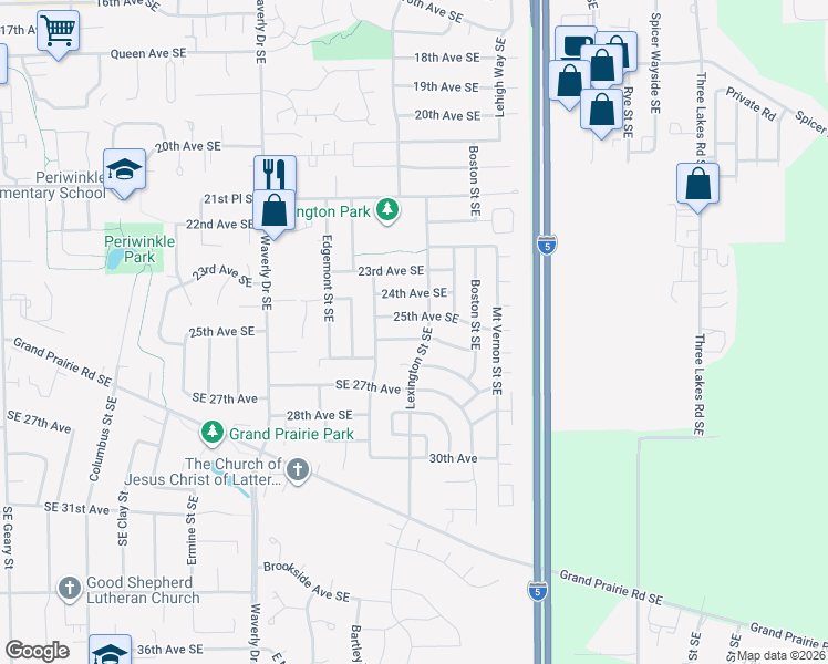 map of restaurants, bars, coffee shops, grocery stores, and more near 3067 26th Avenue in Albany