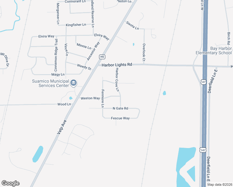 map of restaurants, bars, coffee shops, grocery stores, and more near 2060 Weston Way in Suamico