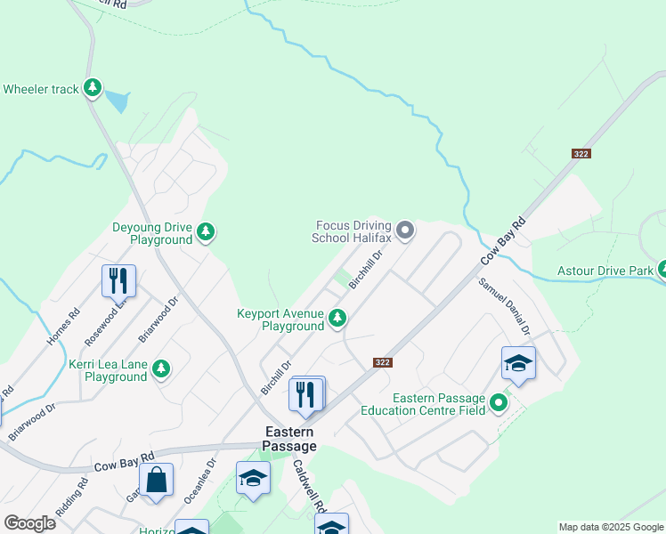 map of restaurants, bars, coffee shops, grocery stores, and more near 88 Juniper Crescent in Eastern Passage