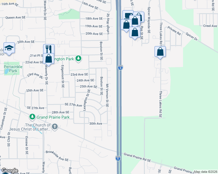 map of restaurants, bars, coffee shops, grocery stores, and more near 2493 Mount Vernon Street Southeast in Albany