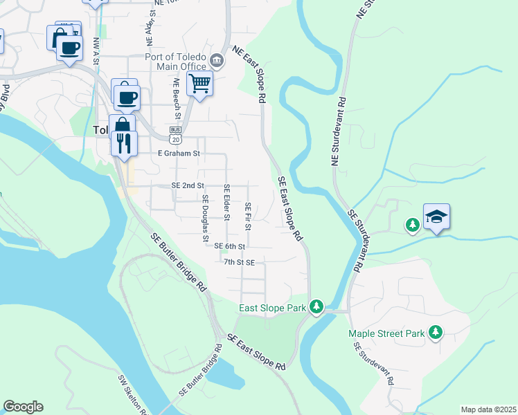 map of restaurants, bars, coffee shops, grocery stores, and more near East 4th Street in Toledo