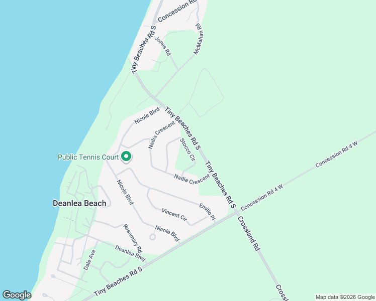 map of restaurants, bars, coffee shops, grocery stores, and more near Stocco Circle in Simcoe County