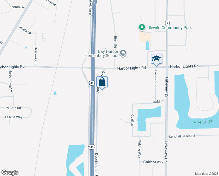 map of restaurants, bars, coffee shops, grocery stores, and more near 1613 Harbor Lights Road in Suamico