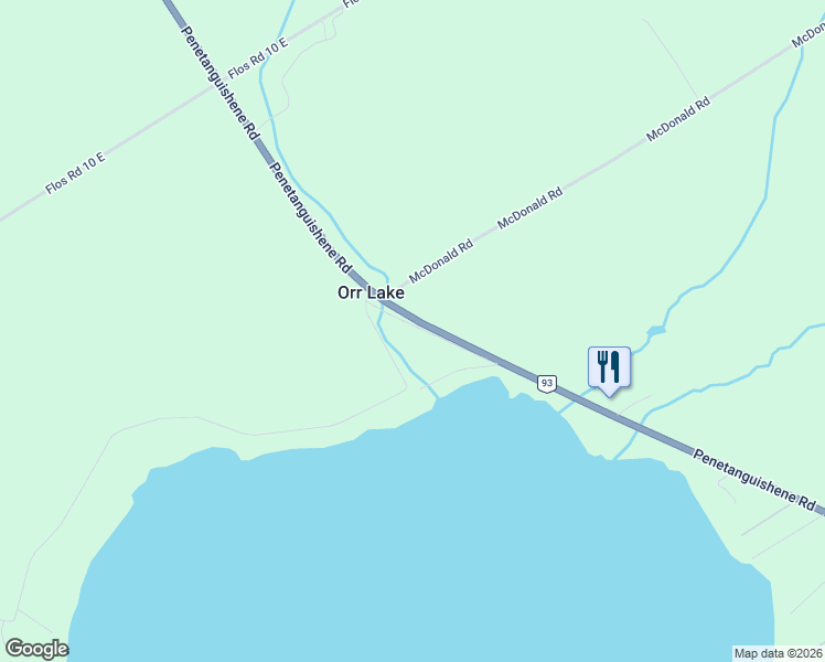 map of restaurants, bars, coffee shops, grocery stores, and more near 2313 North Orr Lake Road in Elmvale