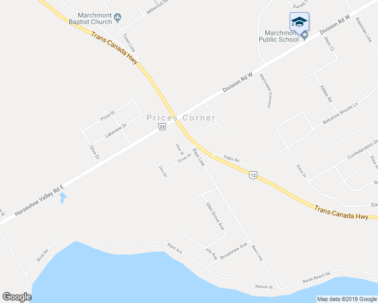 map of restaurants, bars, coffee shops, grocery stores, and more near 4 Orser Drive in Orillia