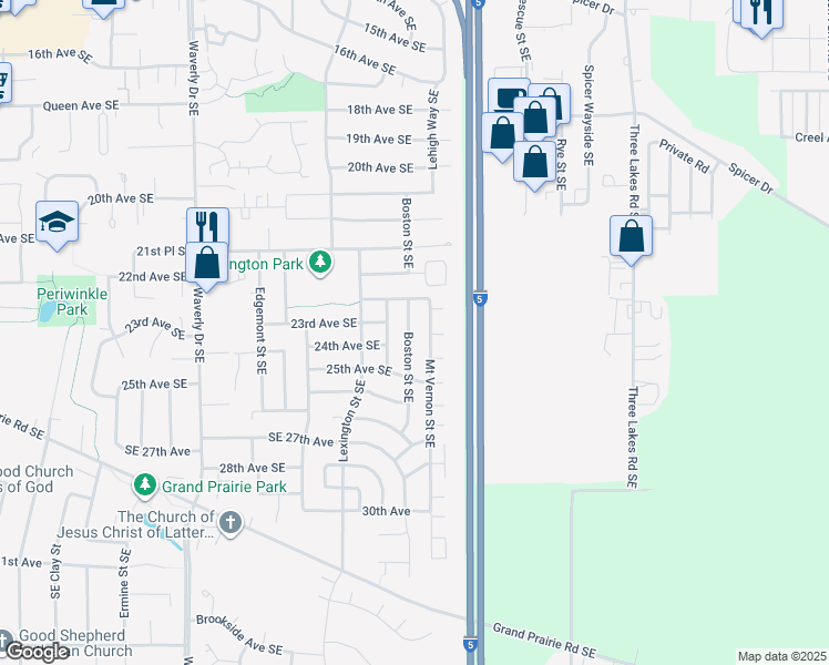 map of restaurants, bars, coffee shops, grocery stores, and more near 2367 Boston Street Southeast in Albany