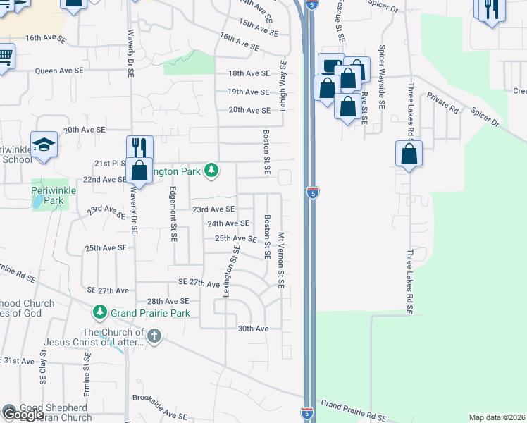 map of restaurants, bars, coffee shops, grocery stores, and more near 2367 Boston Street Southeast in Albany