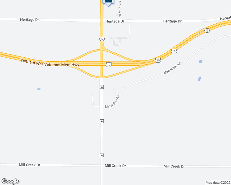 map of restaurants, bars, coffee shops, grocery stores, and more near Township Court in Marshfield