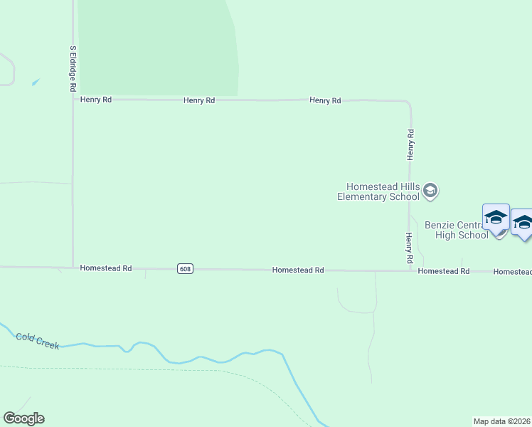map of restaurants, bars, coffee shops, grocery stores, and more near 8530 Homestead Road in Benzonia