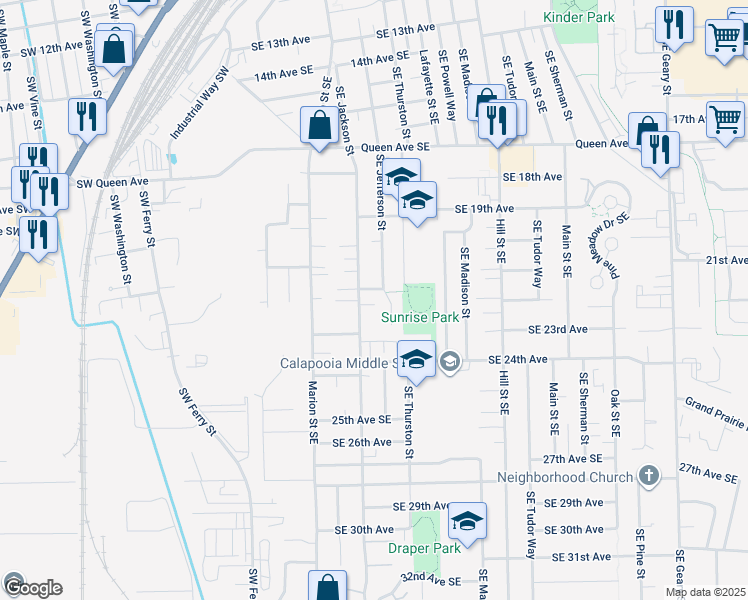 map of restaurants, bars, coffee shops, grocery stores, and more near 568 22nd Avenue Southeast in Albany