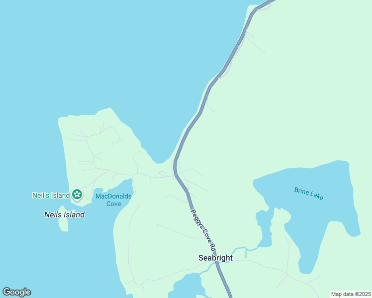 map of restaurants, bars, coffee shops, grocery stores, and more near 11565 Peggys Cove Road in Seabright
