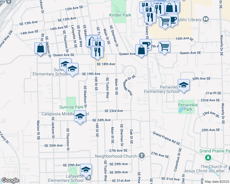 map of restaurants, bars, coffee shops, grocery stores, and more near 2015 Southeast Tudor Way in Albany