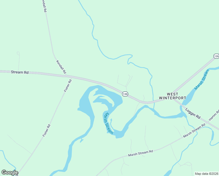 map of restaurants, bars, coffee shops, grocery stores, and more near 622 Stream Road in Winterport