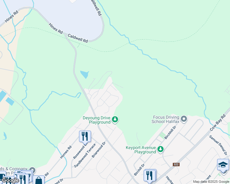 map of restaurants, bars, coffee shops, grocery stores, and more near 6 Oak Lane in Eastern Passage