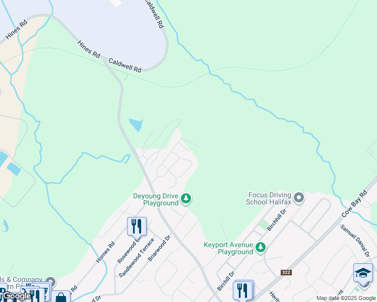 map of restaurants, bars, coffee shops, grocery stores, and more near 6 Oak Lane in Eastern Passage