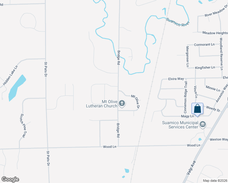 map of restaurants, bars, coffee shops, grocery stores, and more near 2945 Bridge Road in Green Bay