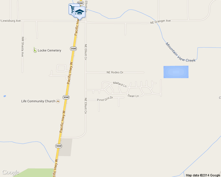 map of restaurants, bars, coffee shops, grocery stores, and more near 5055 Northeast Elliott Circle in Corvallis