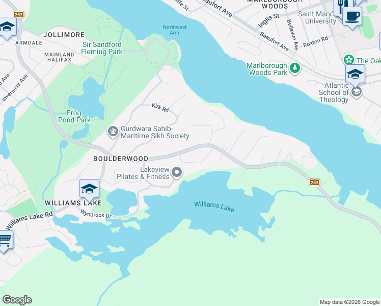 map of restaurants, bars, coffee shops, grocery stores, and more near 2045 Purcells Cove Road in Halifax