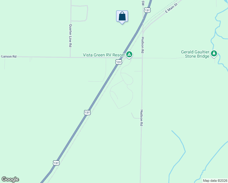 map of restaurants, bars, coffee shops, grocery stores, and more near 6100 Larson Road in South Boardman