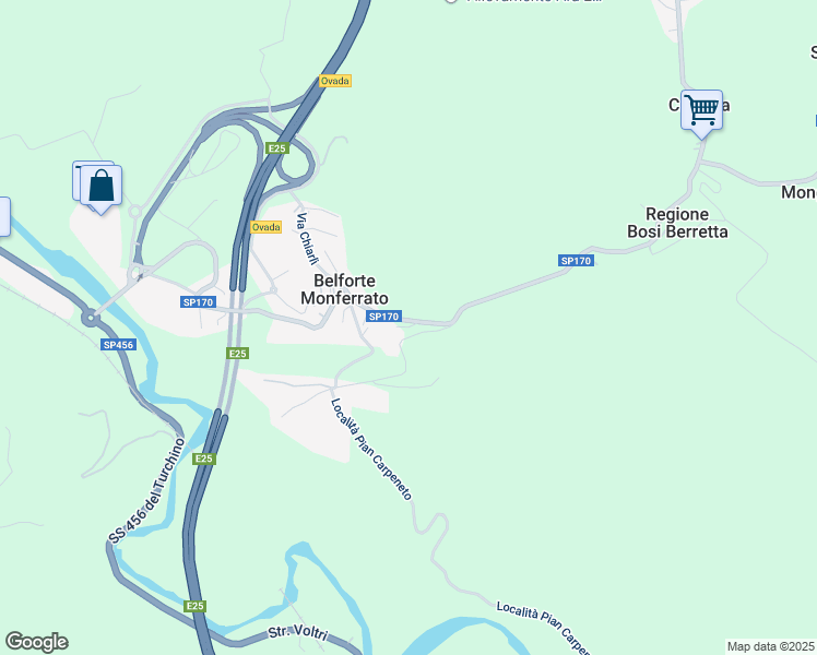 map of restaurants, bars, coffee shops, grocery stores, and more near 5 Via Pastori in Belforte Monferrato
