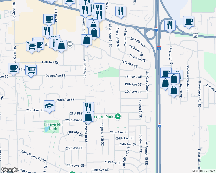 map of restaurants, bars, coffee shops, grocery stores, and more near 3035 20th Avenue Southeast in Albany
