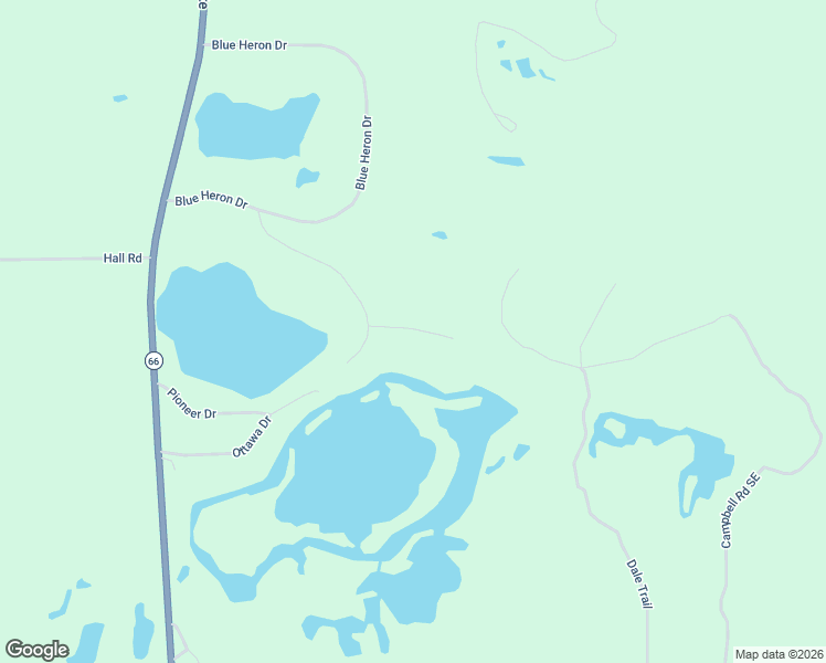 map of restaurants, bars, coffee shops, grocery stores, and more near Sandpiper Court in Kalkaska
