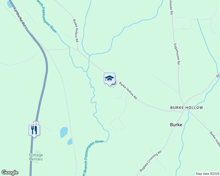 map of restaurants, bars, coffee shops, grocery stores, and more near 3293 Burke Hollow Road in Burke