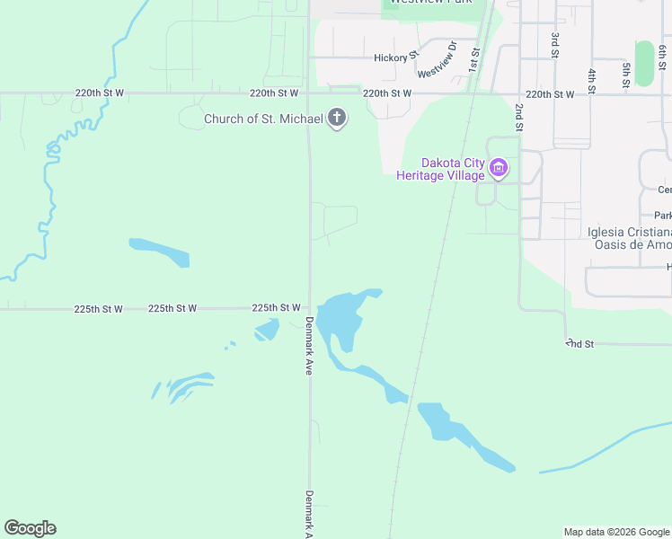 map of restaurants, bars, coffee shops, grocery stores, and more near 22362-22498 Denmark Avenue in Farmington