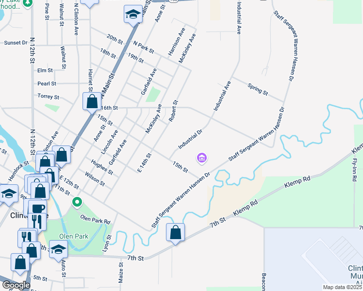 map of restaurants, bars, coffee shops, grocery stores, and more near 75 Industrial Drive in Clintonville