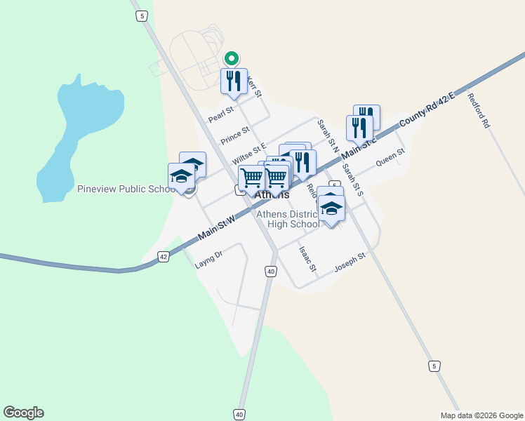 map of restaurants, bars, coffee shops, grocery stores, and more near in Athens