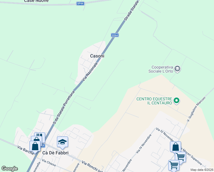 map of restaurants, bars, coffee shops, grocery stores, and more near 33 Via Canaletto in Malalbergo