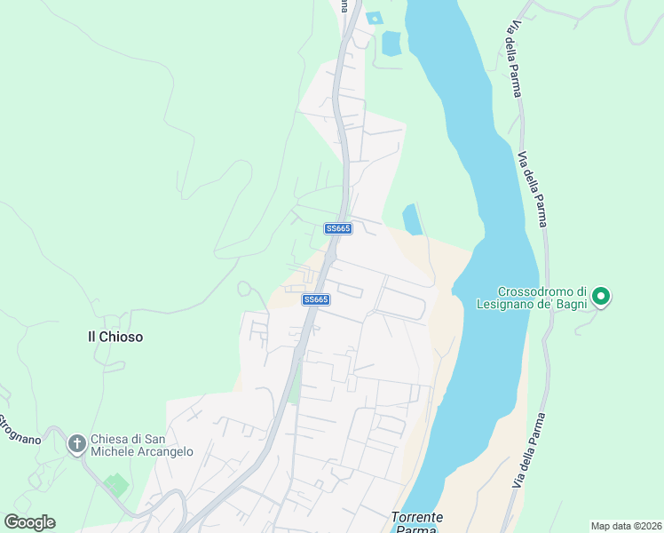 map of restaurants, bars, coffee shops, grocery stores, and more near Strada Provinciale 6 in Langhirano