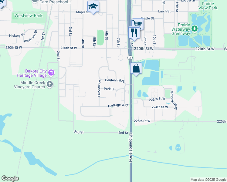 map of restaurants, bars, coffee shops, grocery stores, and more near 620 Park Drive in Farmington