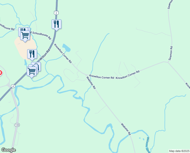 map of restaurants, bars, coffee shops, grocery stores, and more near 863 Knowlton Corner Road in Farmington
